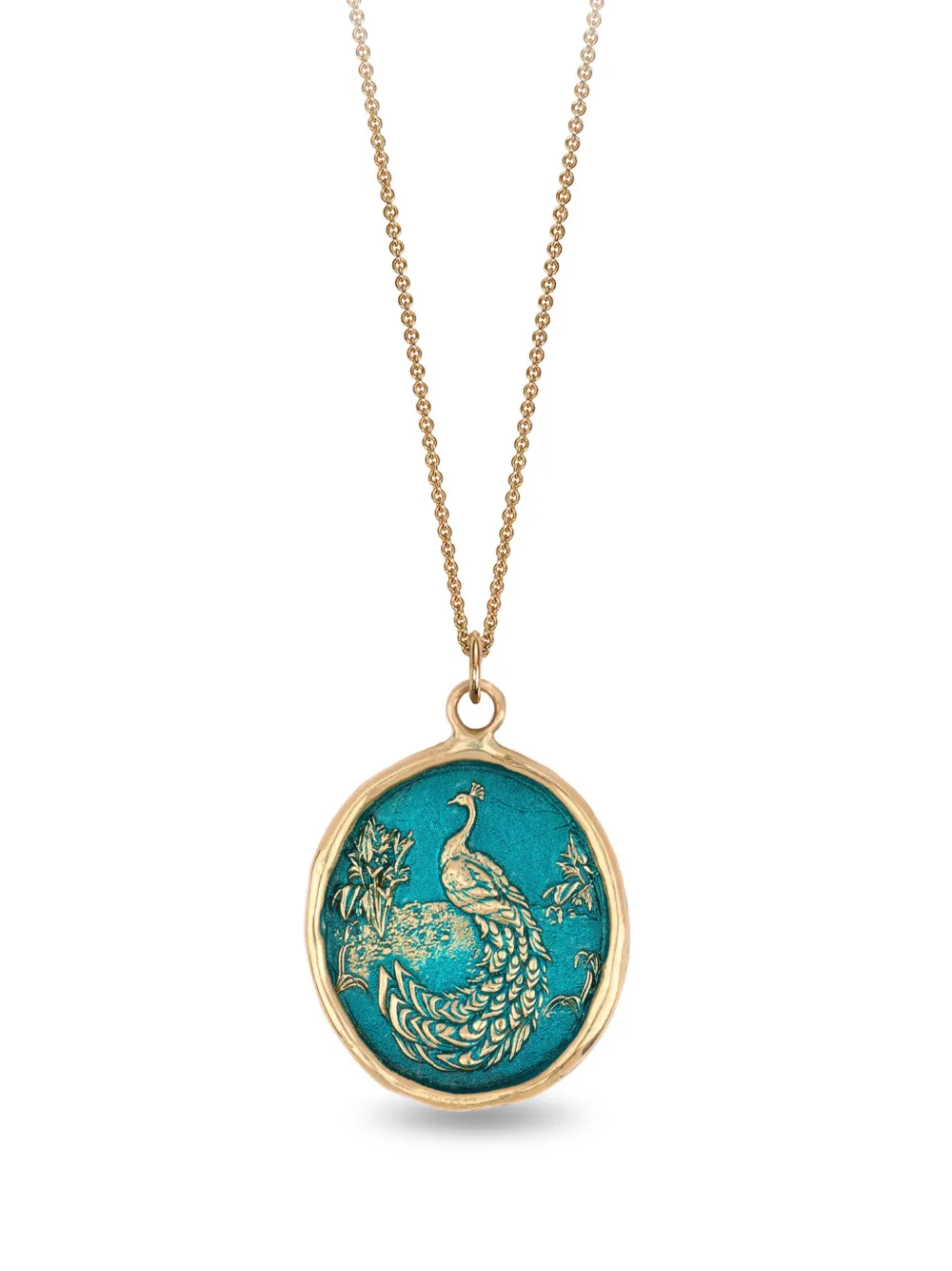 Pyrrha Collana con pendente Peacock Talisman in oro giallo 14kt
