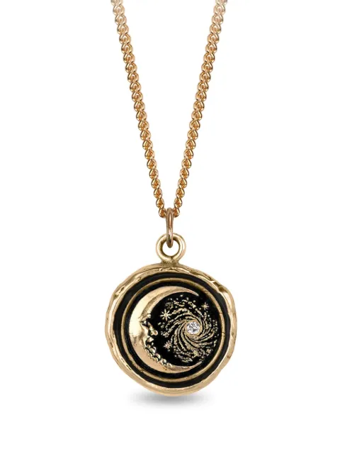 Pyrrha collar Trust the Universe Talisman en oro amarillo de 14kt con dije de diamante