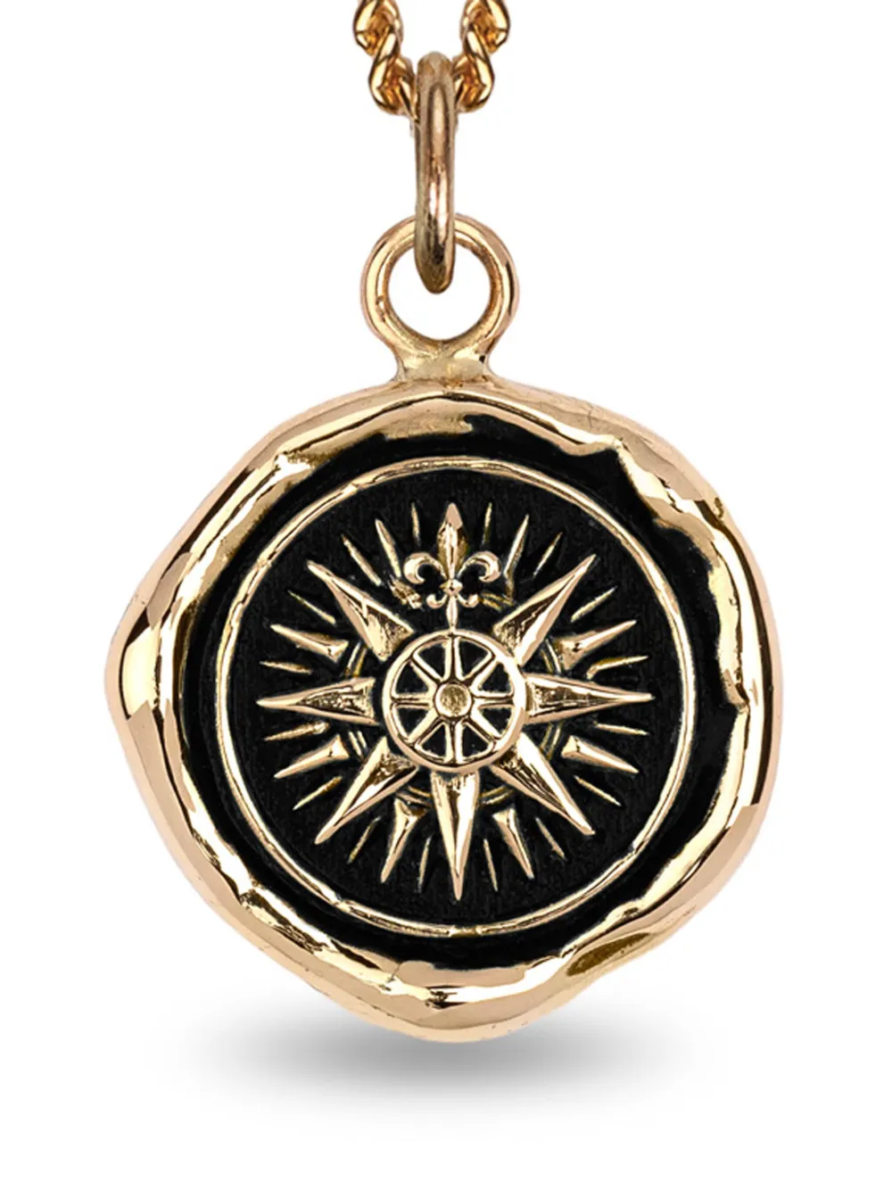 Pyrrha 14kt geelgouden Direction halsketting met Talisman hanger