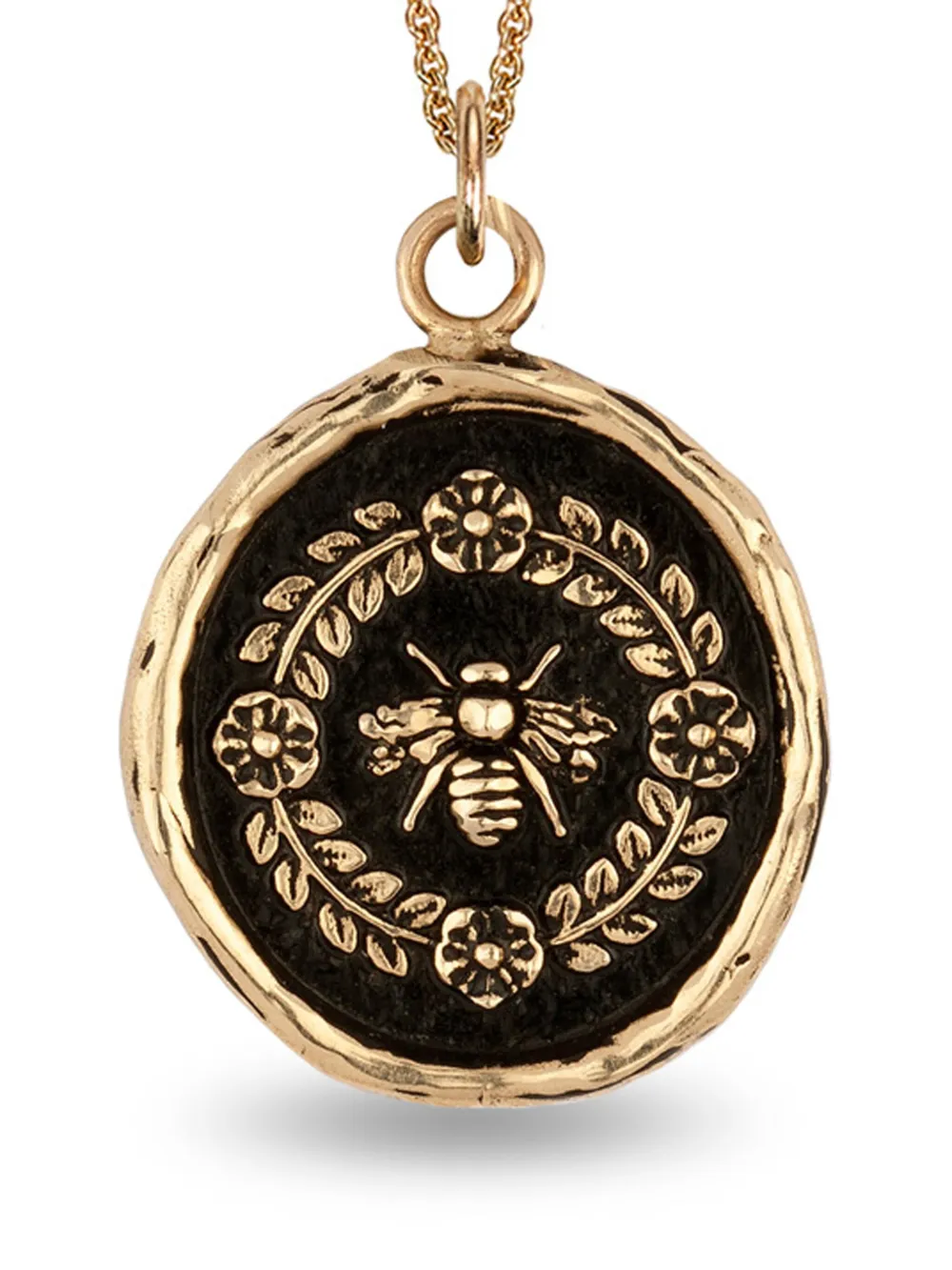 Pyrrha 14kt geelgouden halsketting met Honeybee talisman