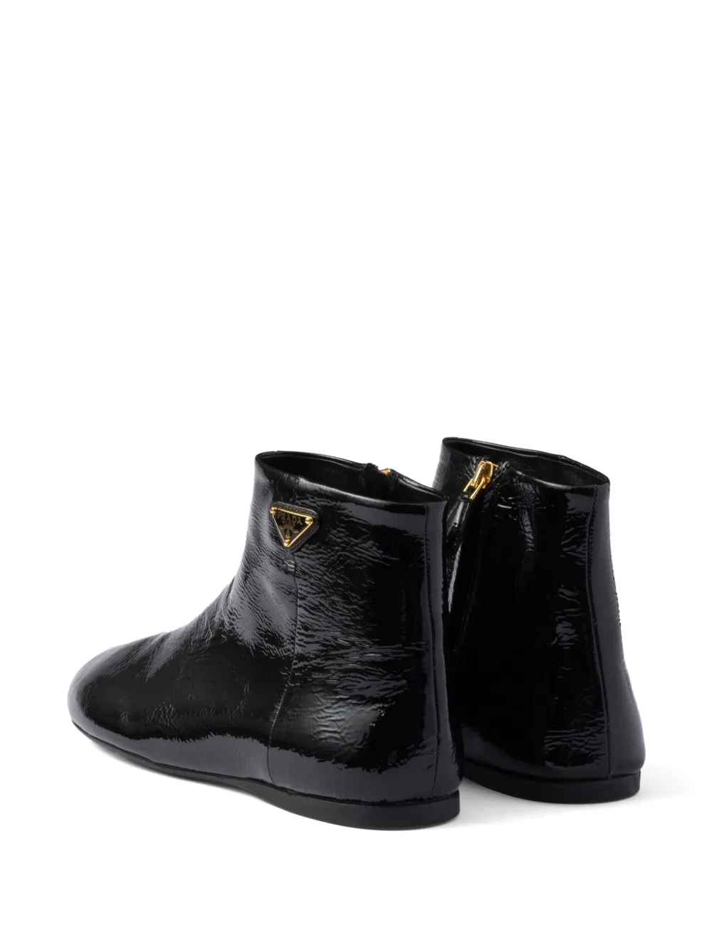 Prada patent-leather ankle boots - Zwart