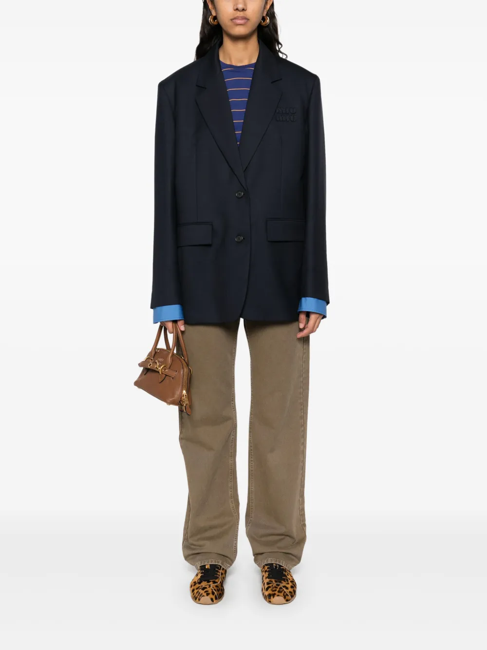 Miu Miu embossed-logo blazer | Blazers | Image 2