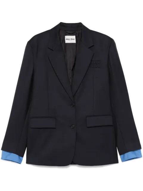 Miu Miu blazer con logo en relieve