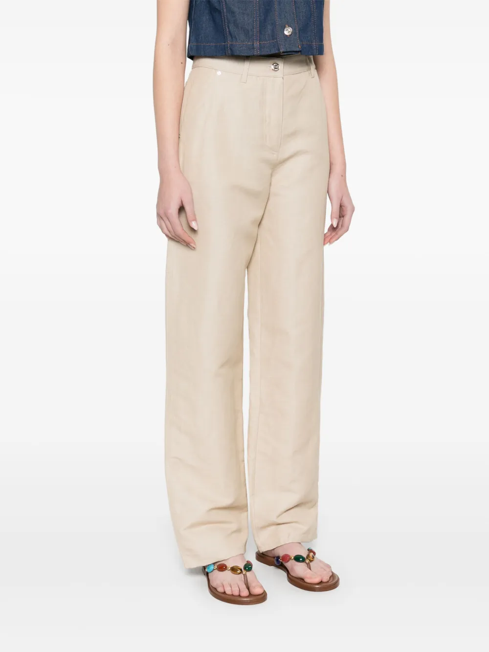 Maje Straight broek Beige