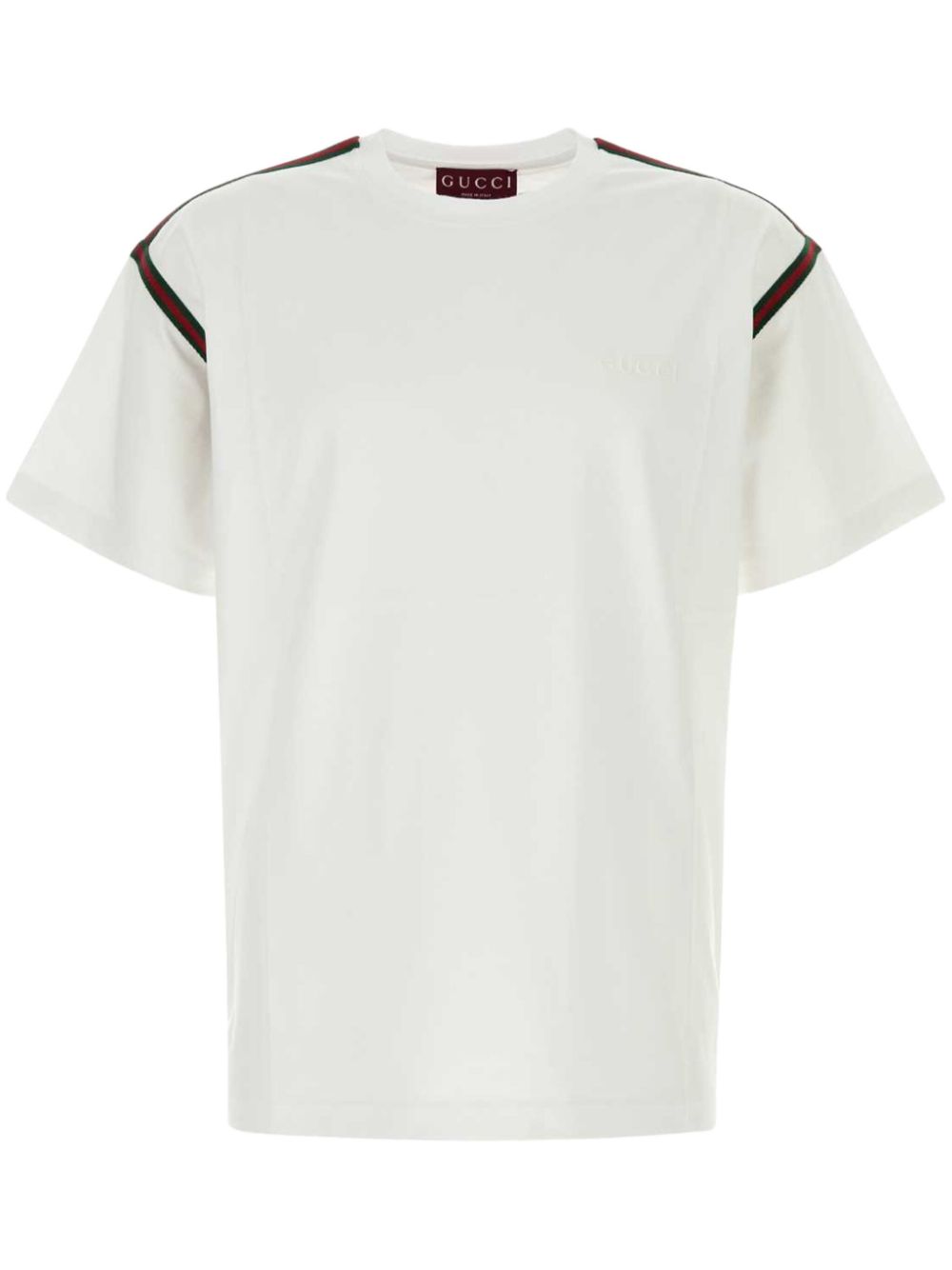 Gucci Katoenen T-shirt met geborduurd logo Wit