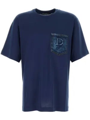 プラダ 半袖Tシャツ ネイビー ブランドロゴ Prada ロゴ Tシャツ | ブルー | FARFETCH JP