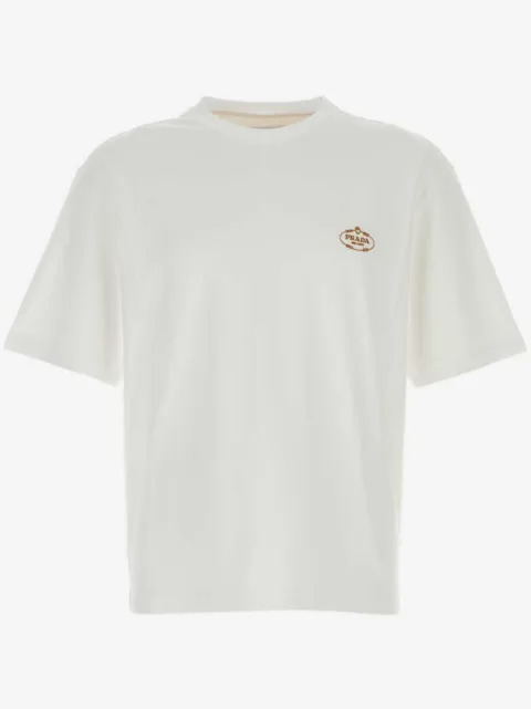 Prada logo-embroidered T-shirt