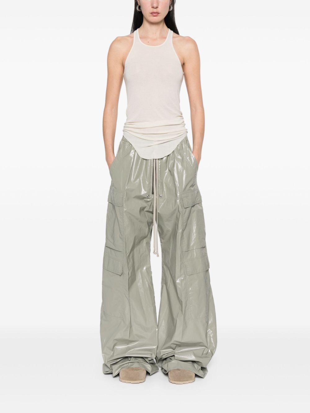 Rick Owens fine-ribbed tank top - Beige