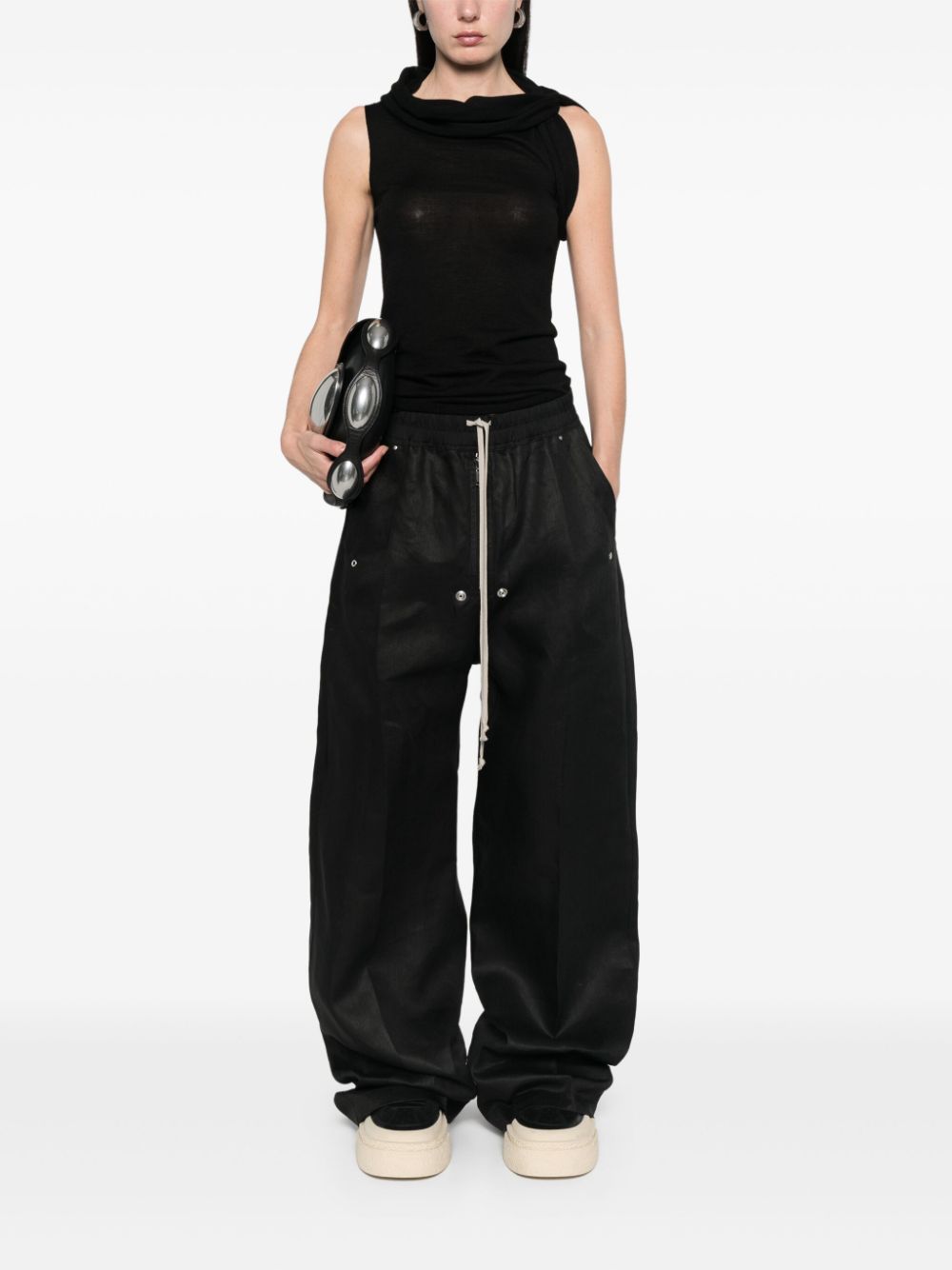 Rick Owens twist-detail top - Zwart