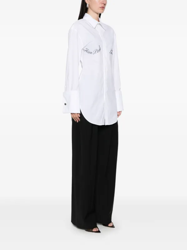 Jean Paul Gaultier Printed Poplin Shirt | White | FARFETCH