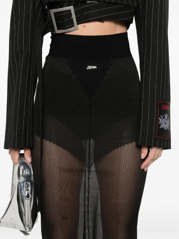 Jean Paul Gaultier Knitted Maxi Skirt | Black | FARFETCH