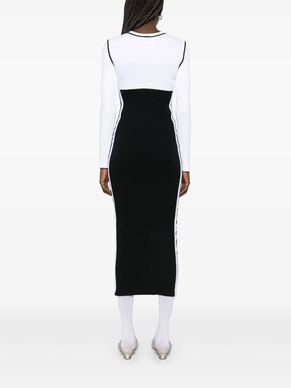 Jean Paul Gaultier Maxi-jurk met colourblocking Wit