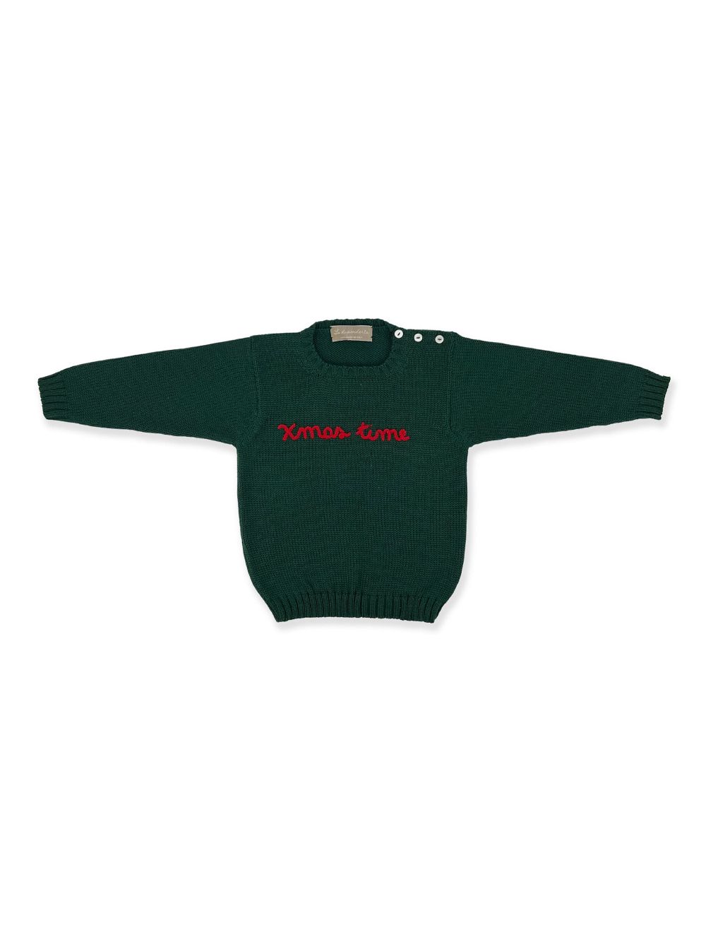 La Stupenderia slogan-embroidered sweater - Green