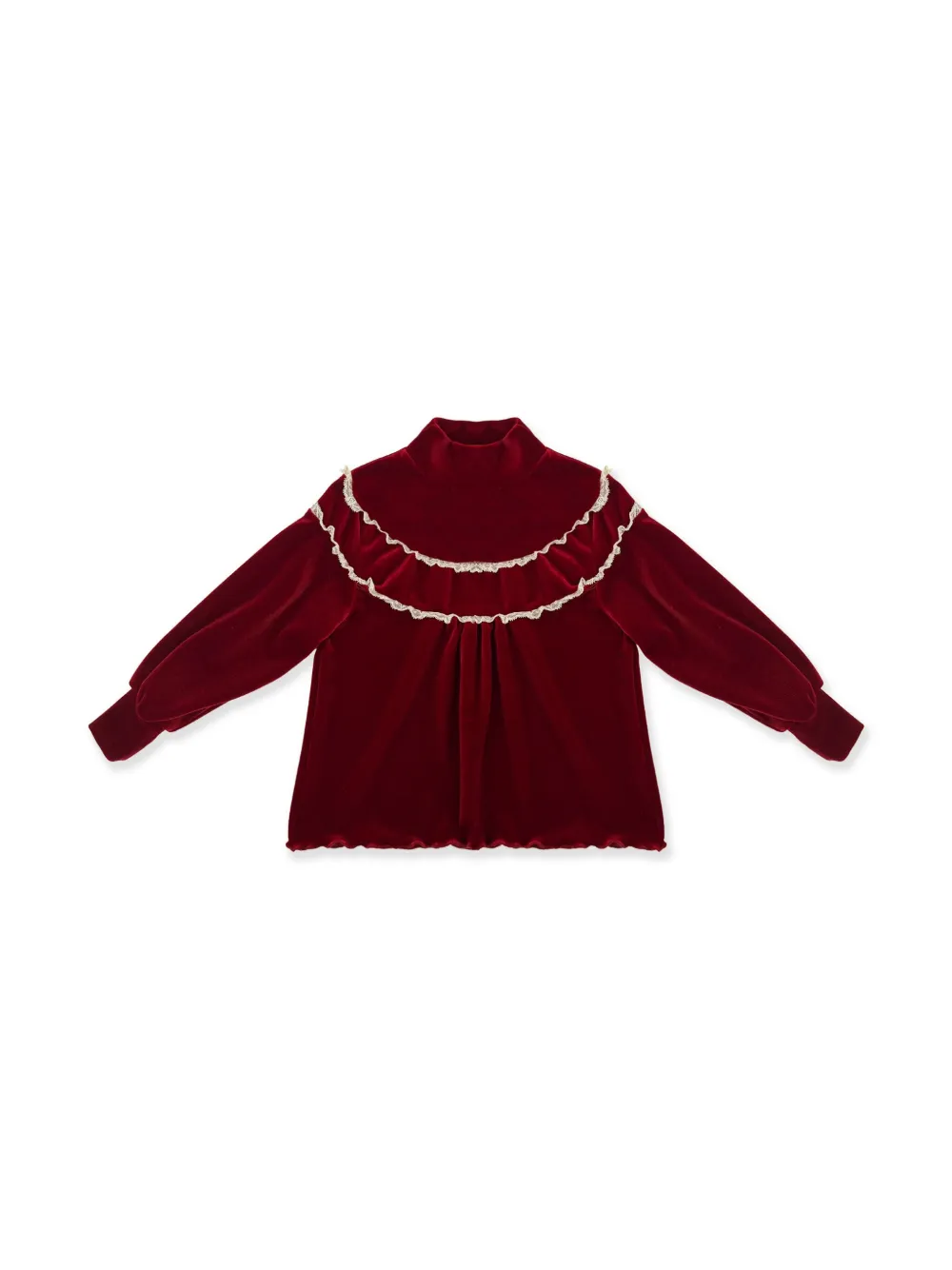 La Stupenderia Velour Blouse In Rot