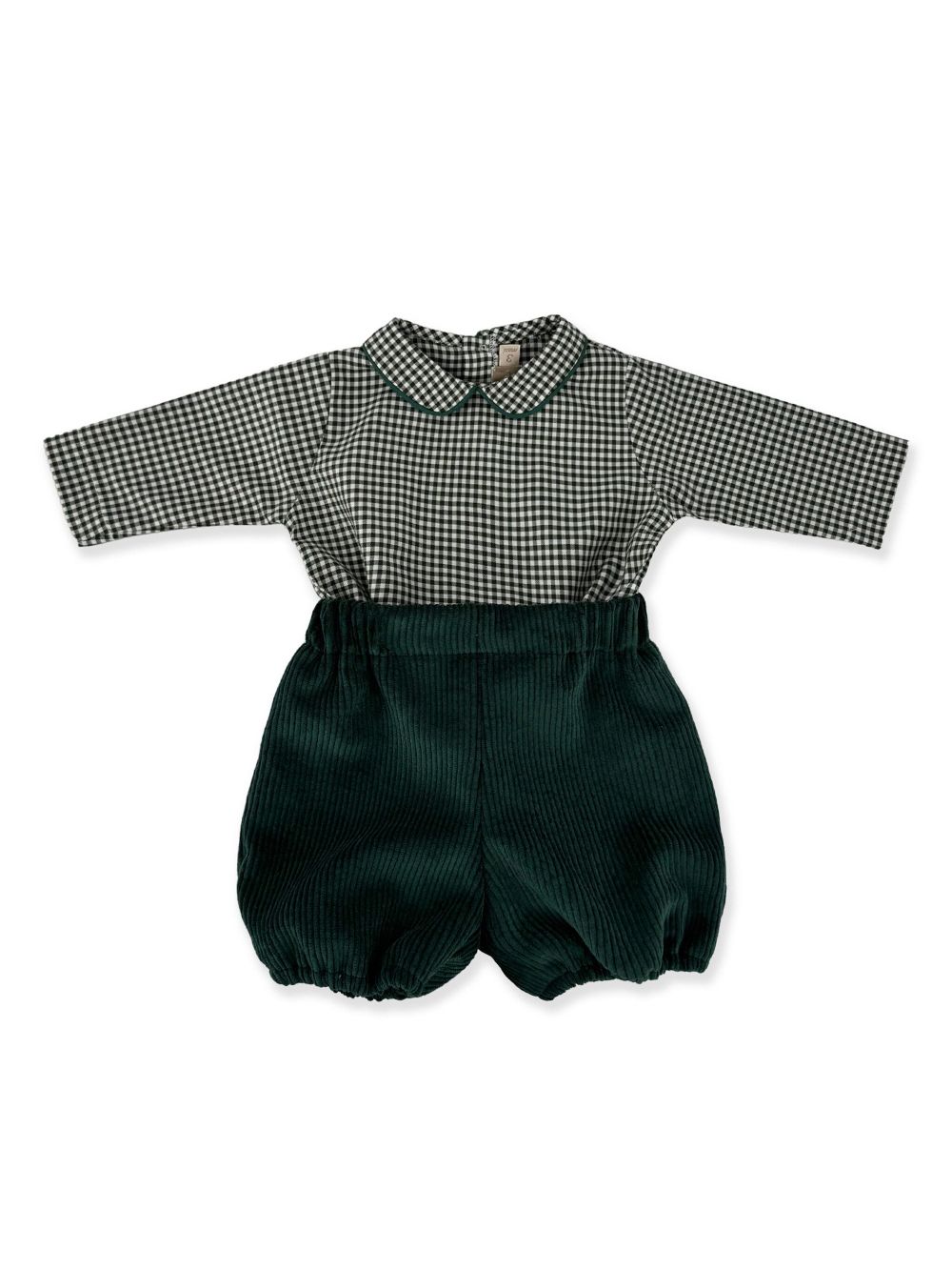 La Stupenderia gingham-check shorts set - Green