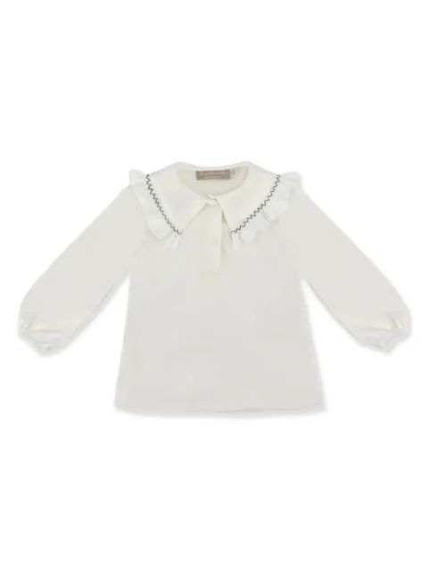 La Stupenderia smock-embroidery polo top