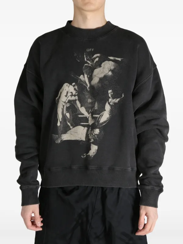 関税込*OFF-WHITE グラフィティパッチ スウェットシャツ Off-White graphic-print Sweatshirt | ブラック | FARFETCH JP