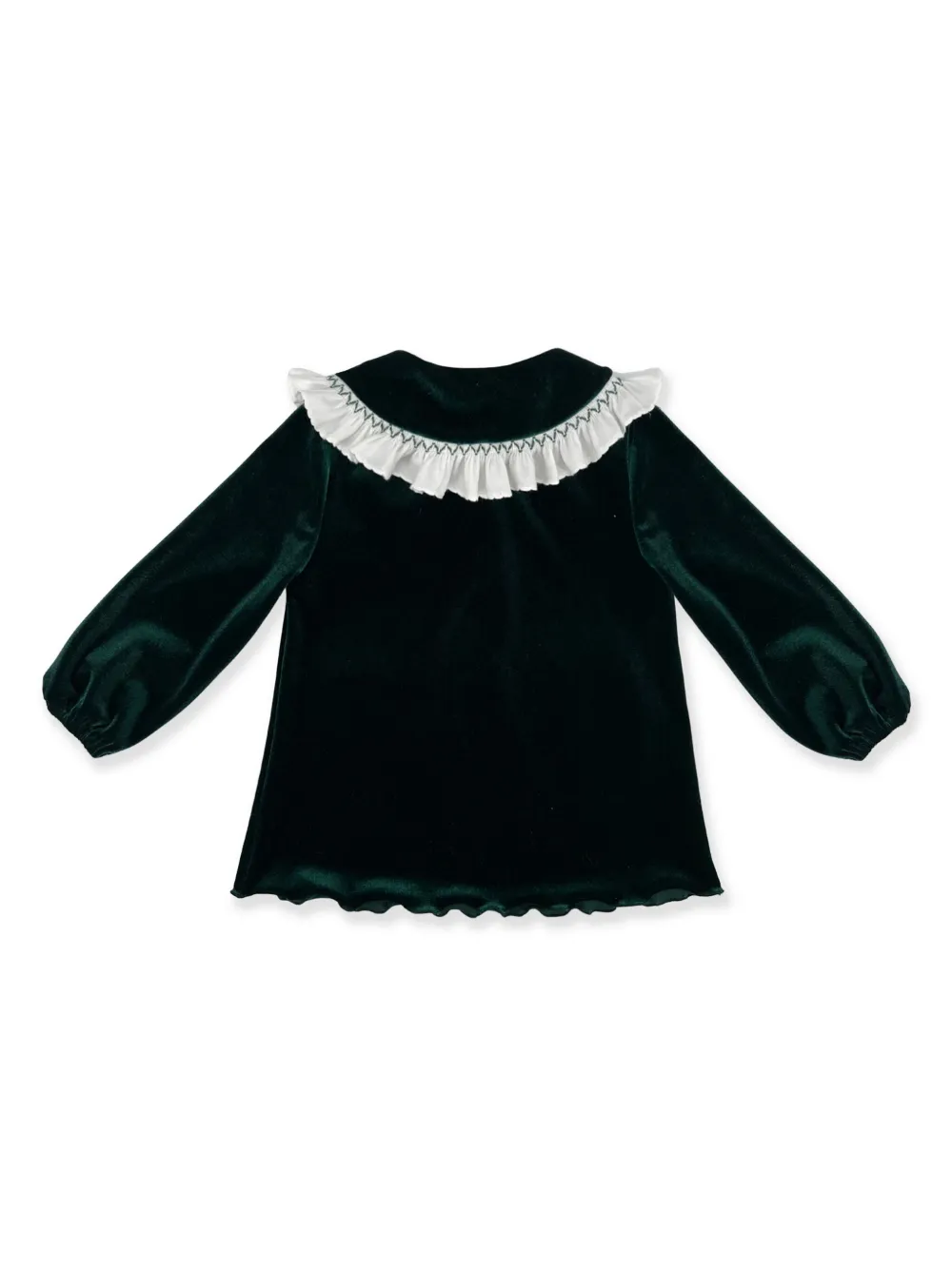 La Stupenderia velour polo top - Groen