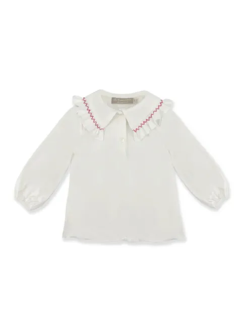 La Stupenderia smock-embroidery polo top