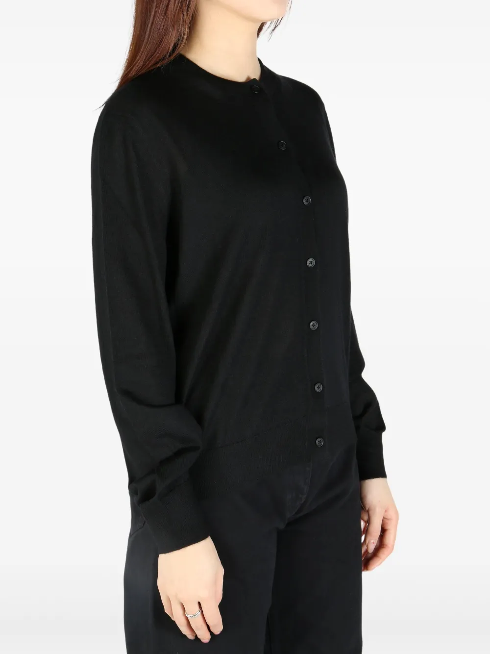 The Row round neck cardigan Zwart