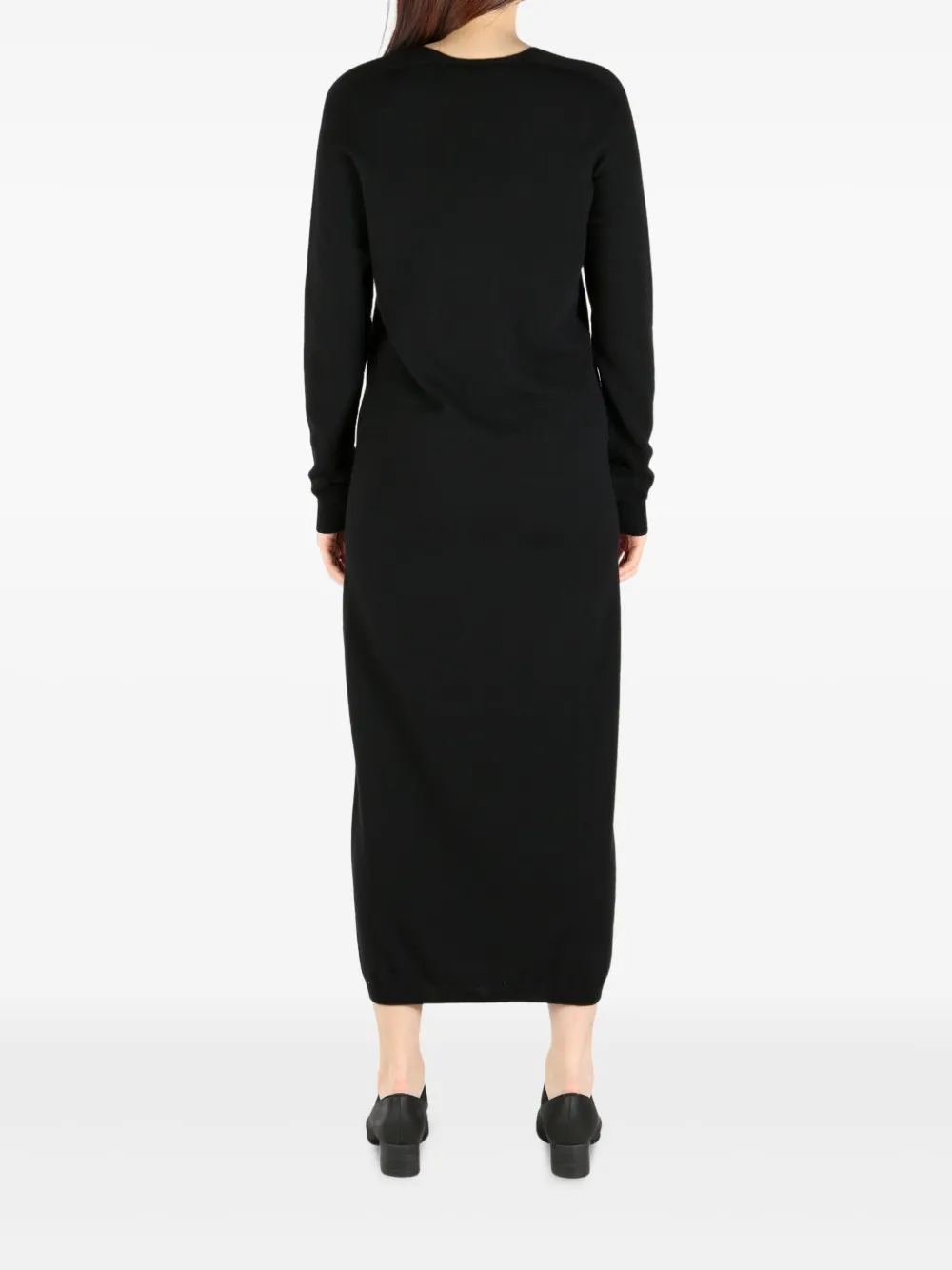 The Row cashmere midi dress Zwart