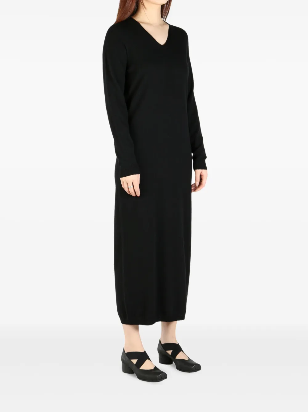 The Row cashmere midi dress Zwart