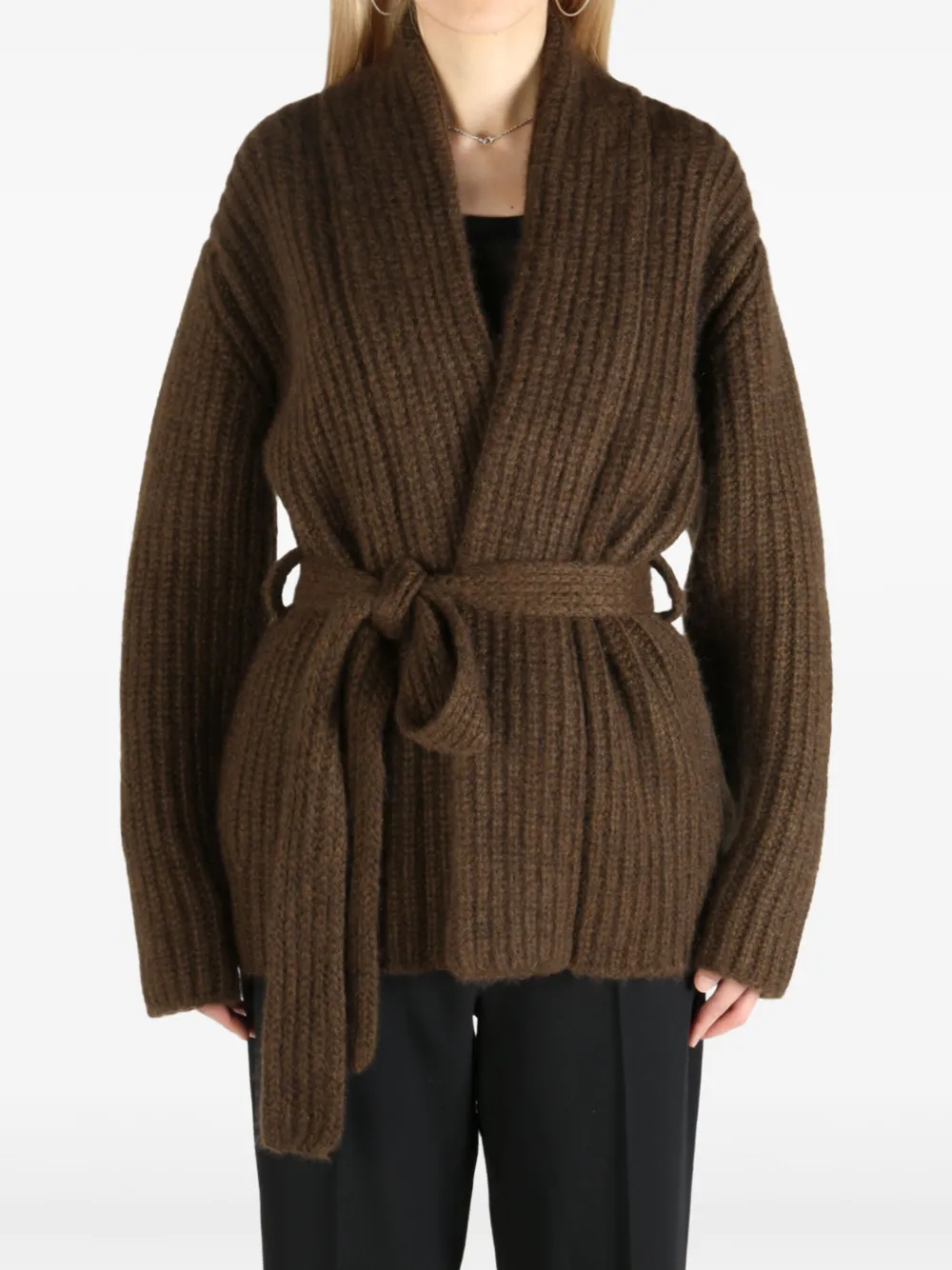 The Row belted knitted cardigan Bruin