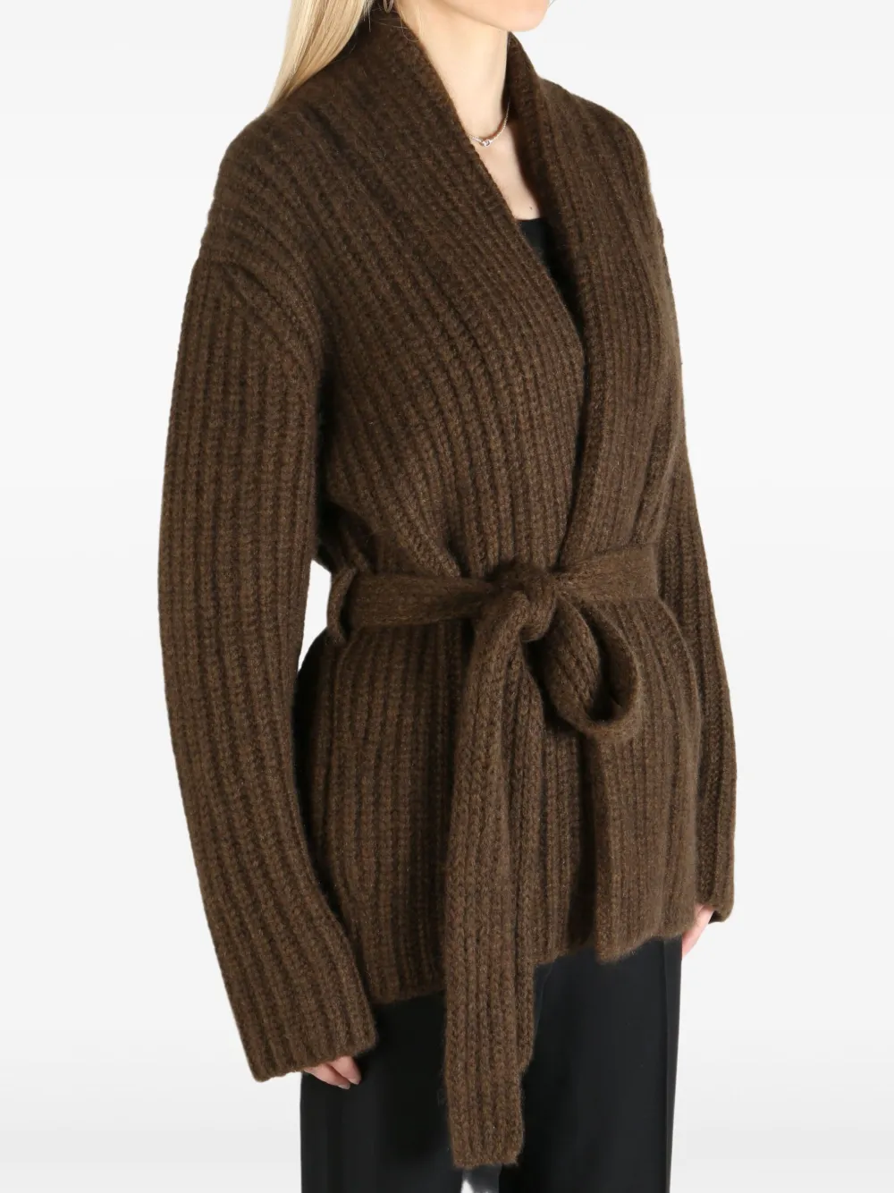 The Row belted knitted cardigan Bruin