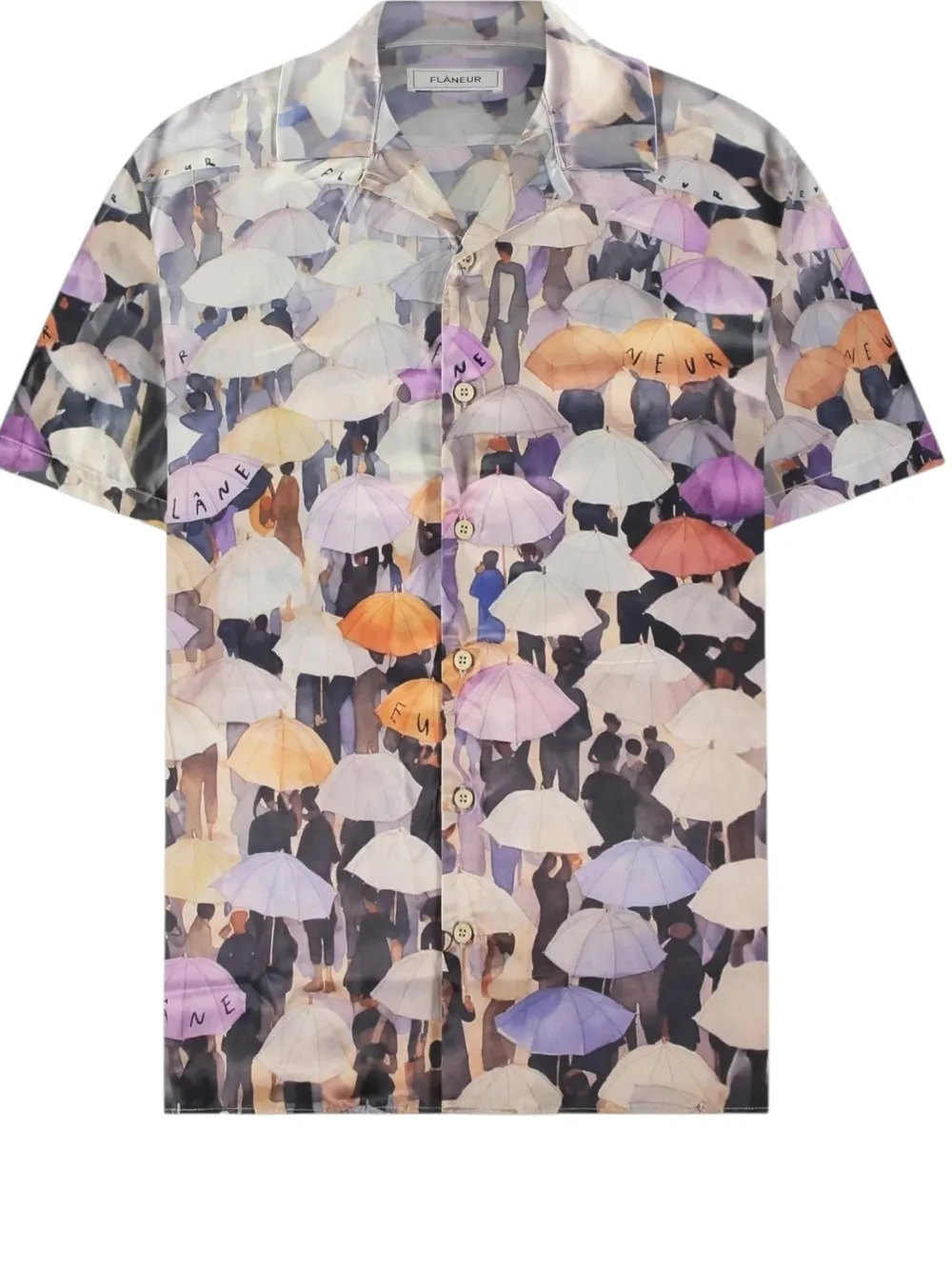 Flâneur Umbrella-print Shirt In Pink