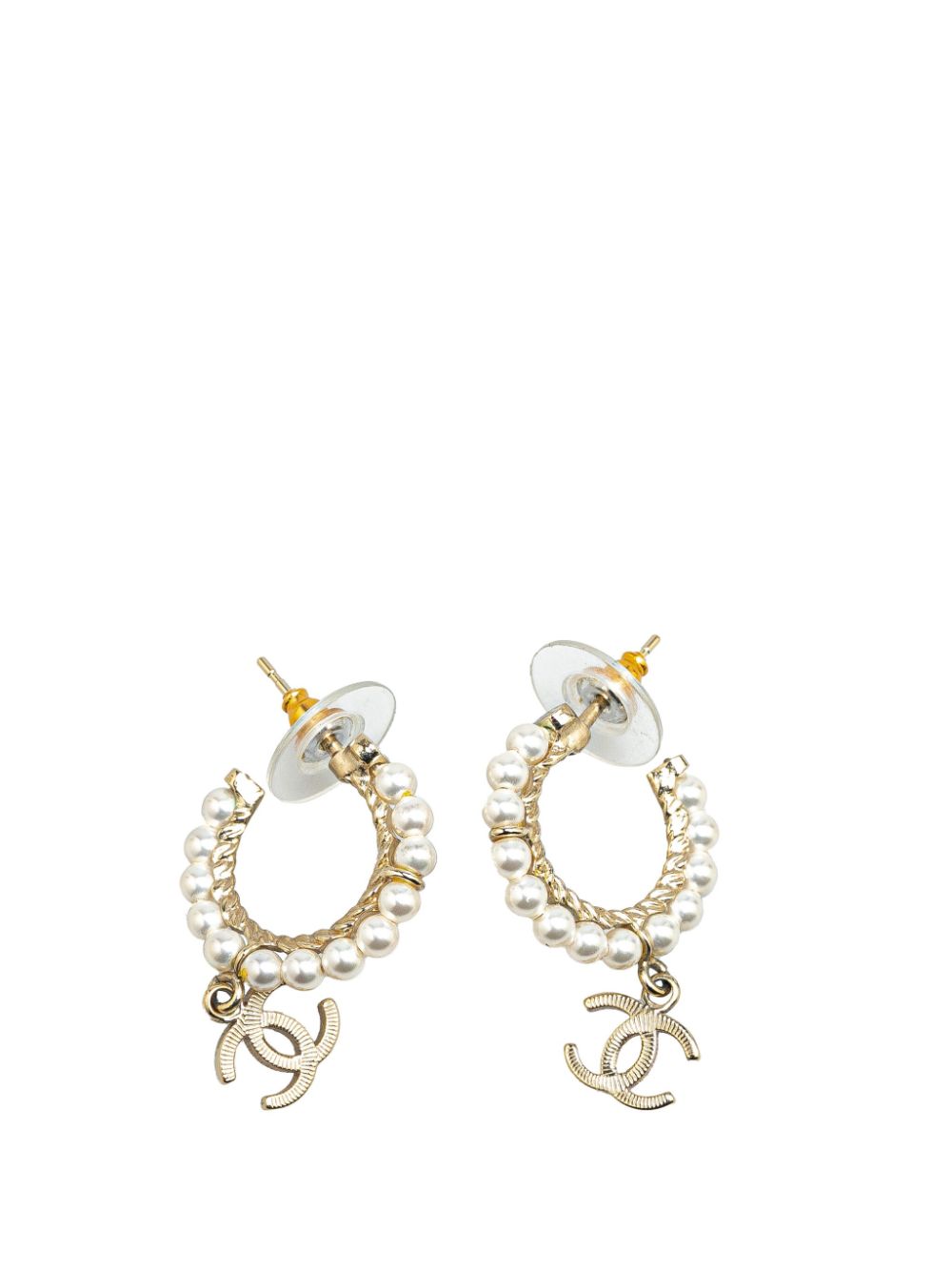 2020 Faux Pearl CC Hoop costume earrings