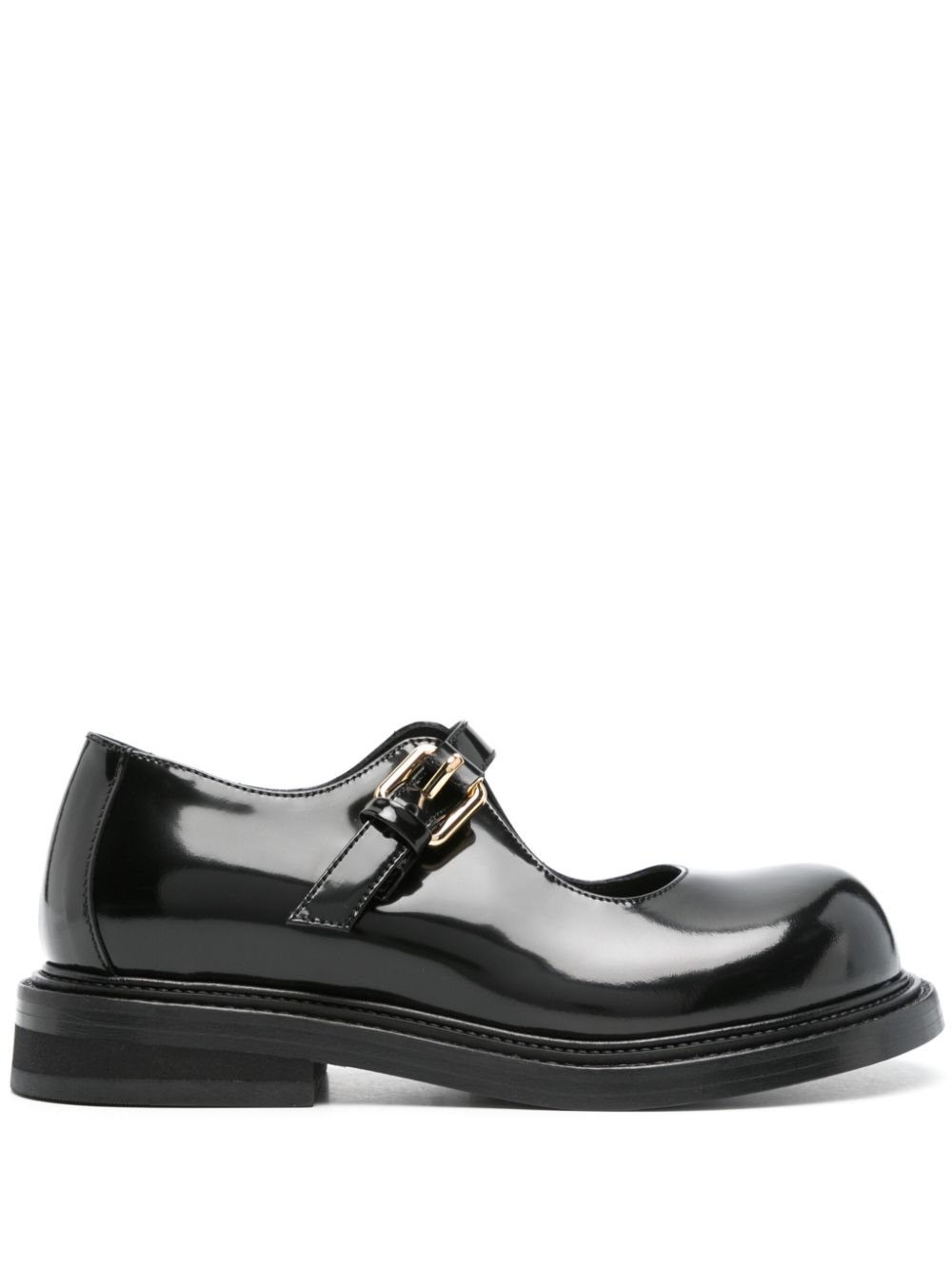 Moschino leather mary jane flats Black