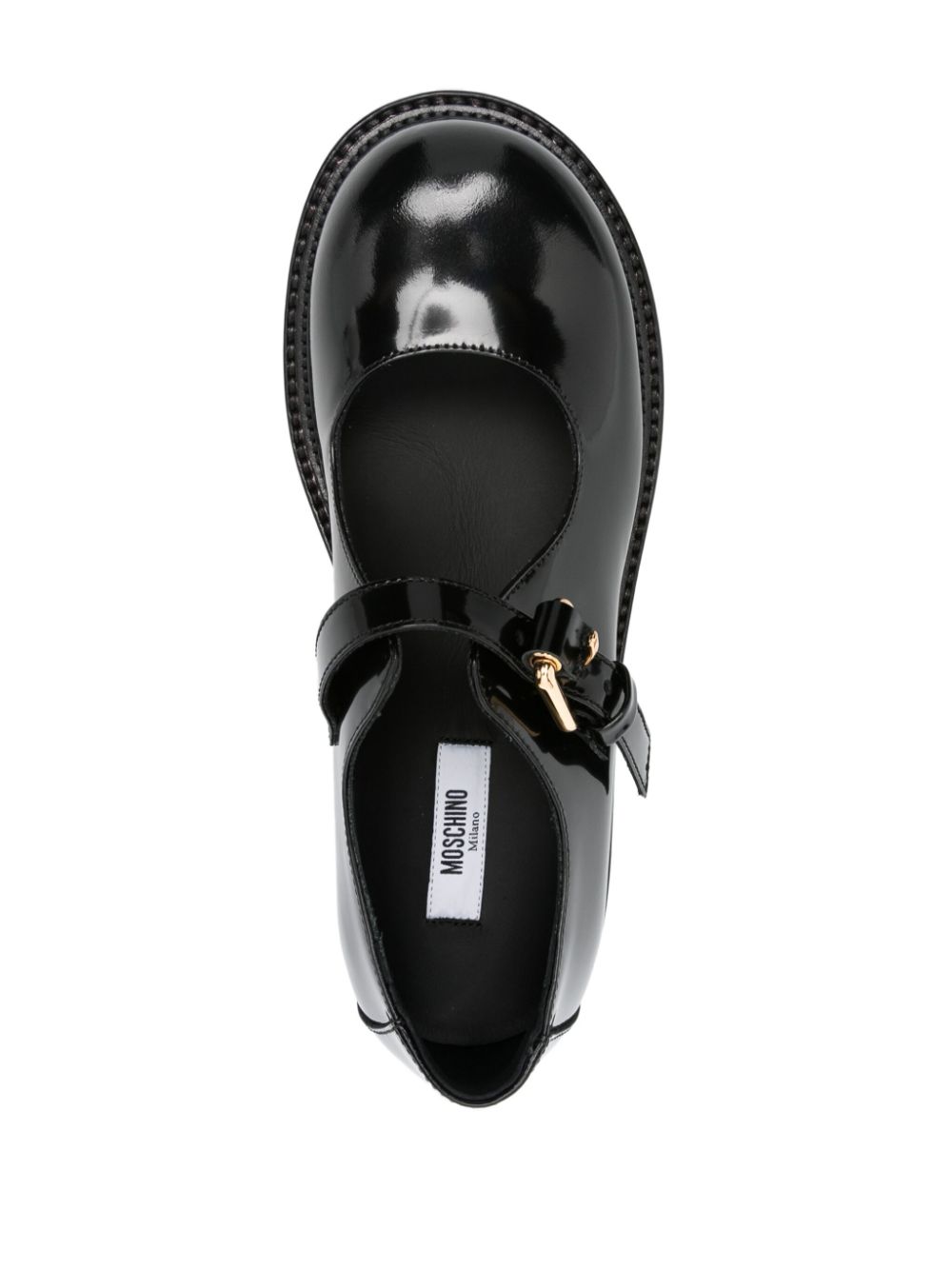 Moschino leather mary jane flats Black