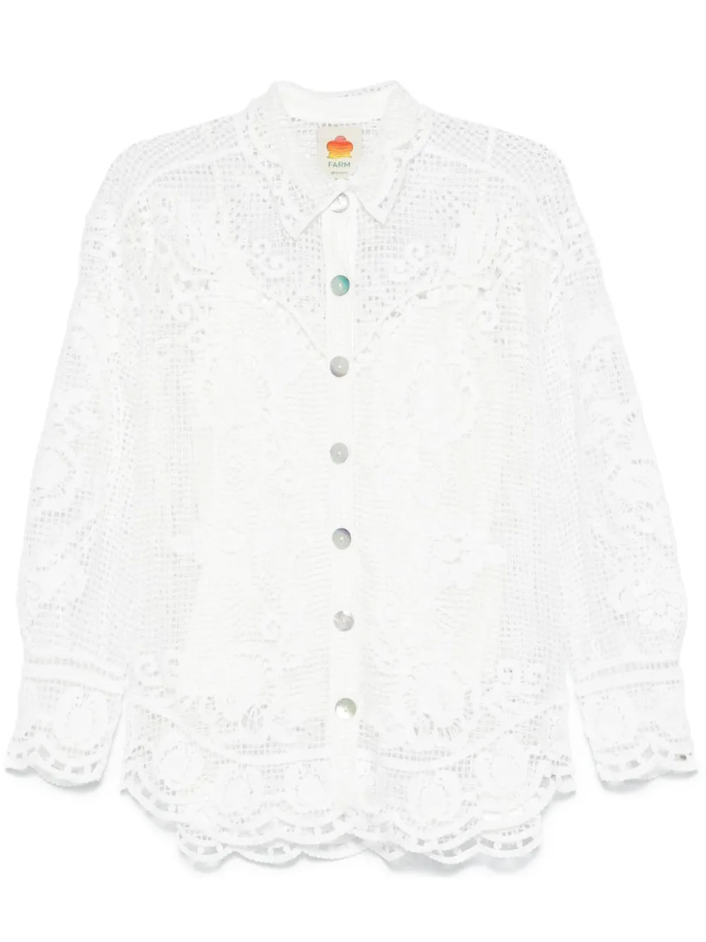 Shop Farm Rio Broderie-anglaise Shirt In White