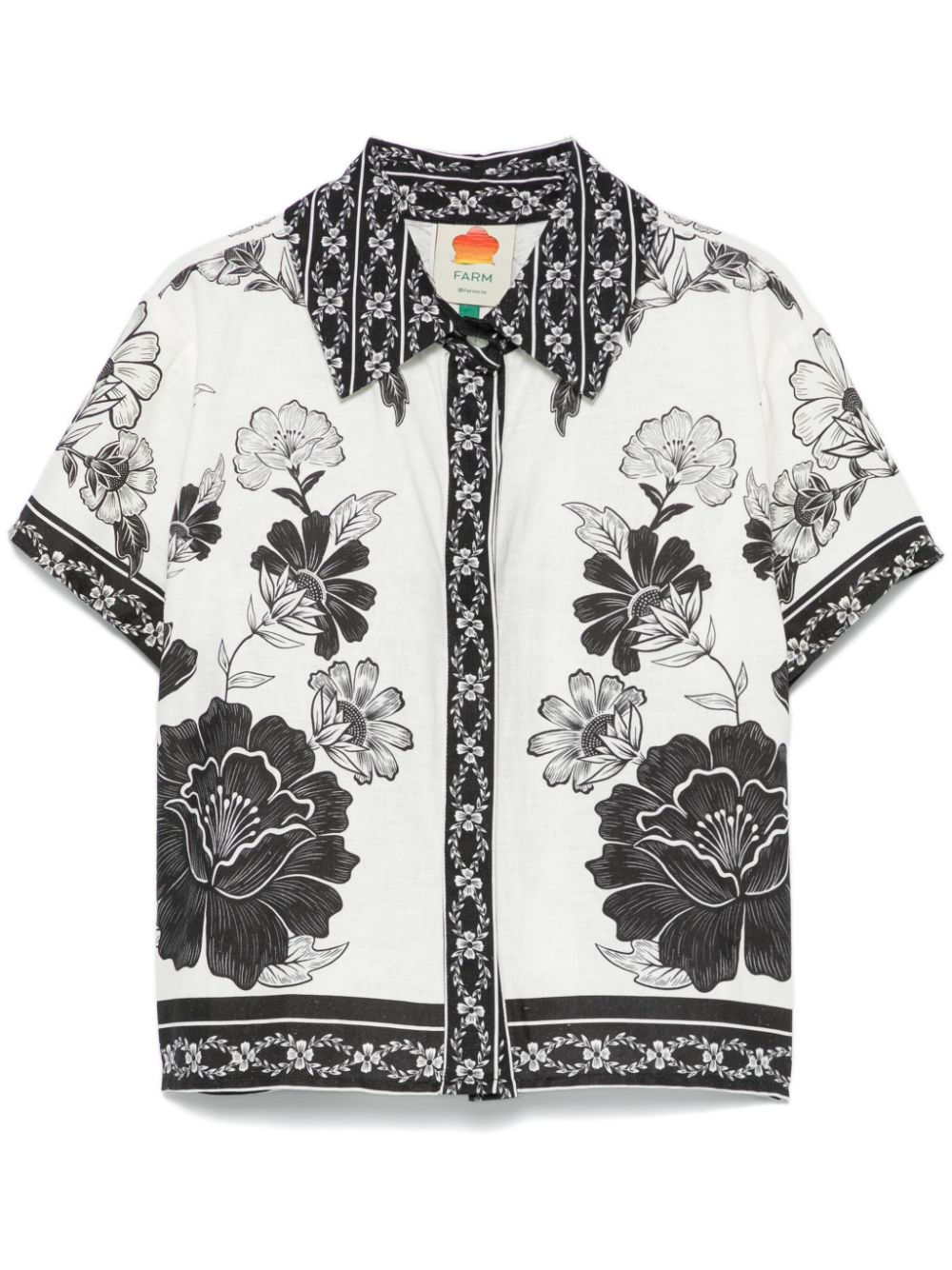 flora-print shirt