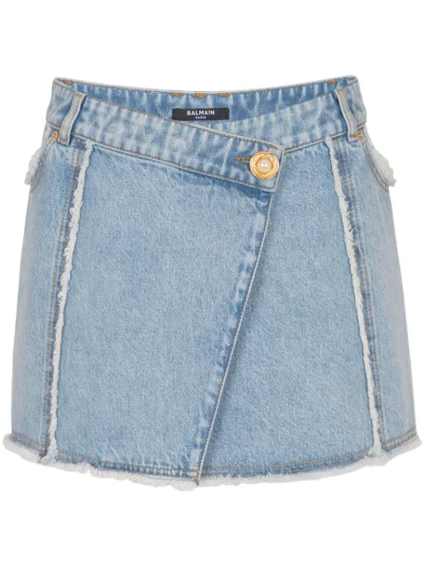 Balmain falda corta de mezclilla