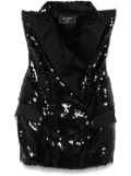 Balmain sequinned tailored mini dress - Black