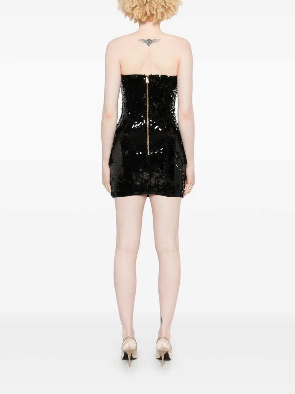 Balmain Mini-jurk met pailletten Zwart