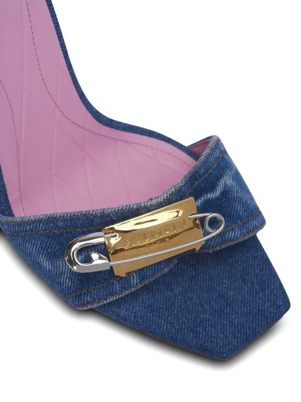 【関税＆送料込み】Balmain Safety Sandals Balmain Safety Pin Sandals | Blue | FARFETCH