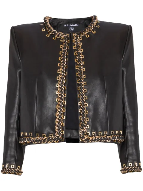 Balmain chamarra con detalle de cadena