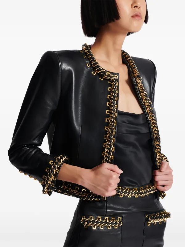 Balmain チェーンディテール ジャケット | ブラック | FARFETCH JP