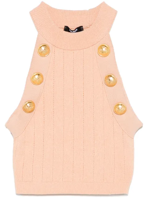 Balmain top tejido con cuello halter