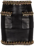 Balmain chain-detail mini skirt - Black
