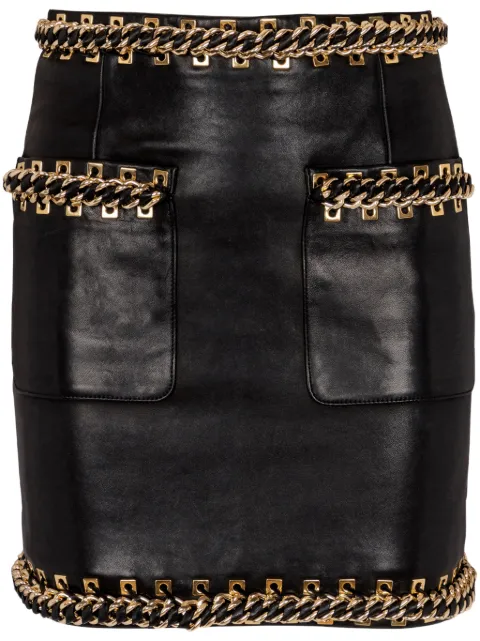 Balmain falda corta con detalle de cadena