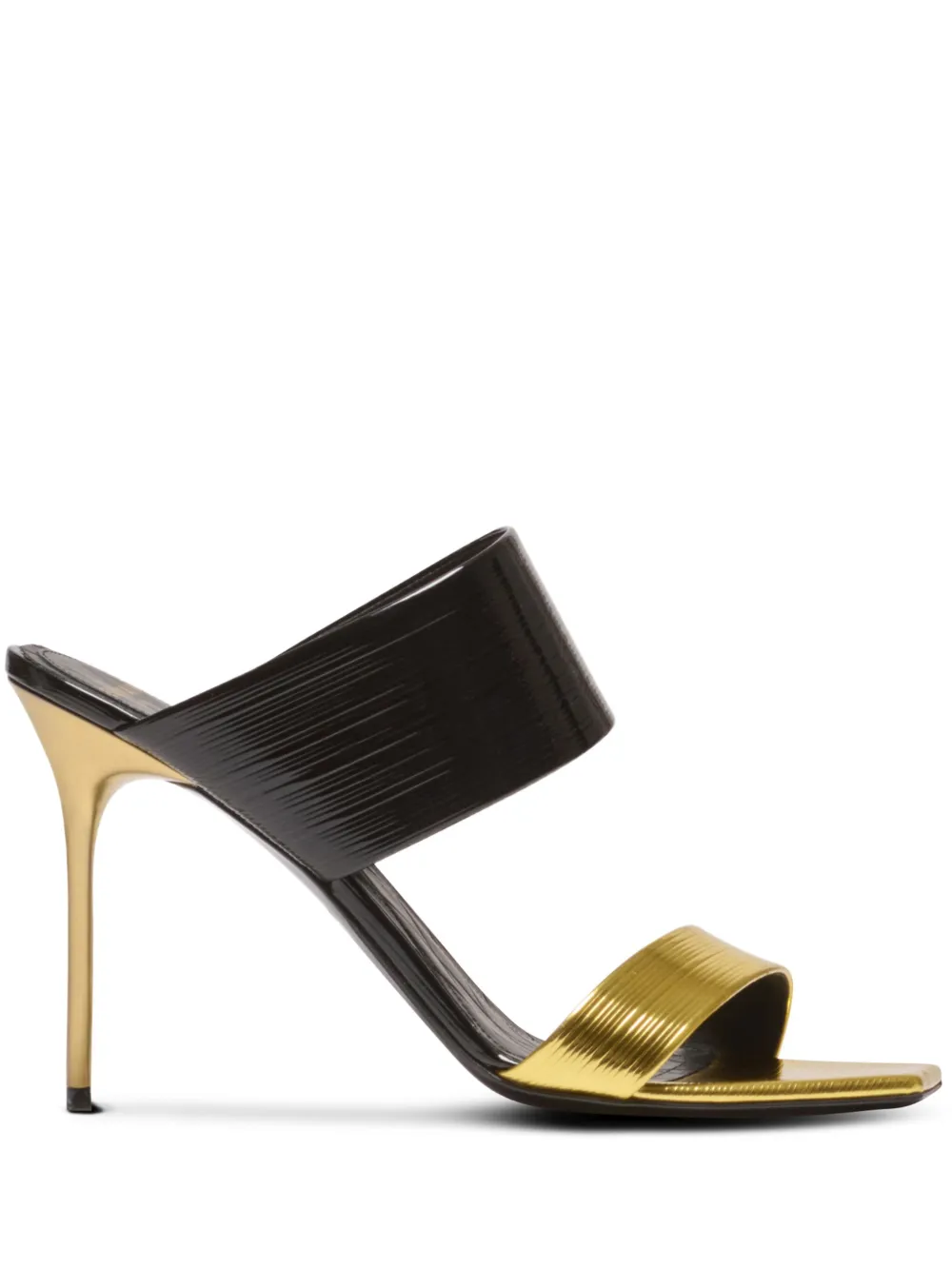 Balmain contrasting patent sandals Black