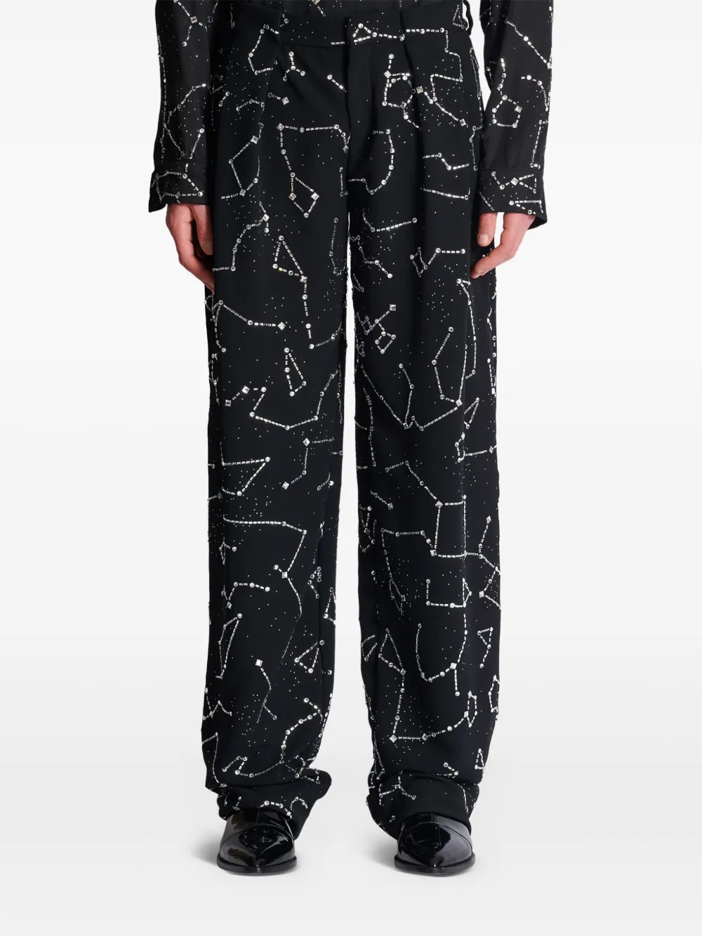 Balmain Broek met geborduurd sterrenbeeld Zwart