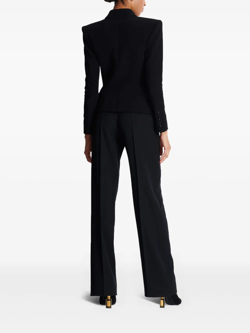 Balmain Getailleerd jack met geborduurde patch Zwart