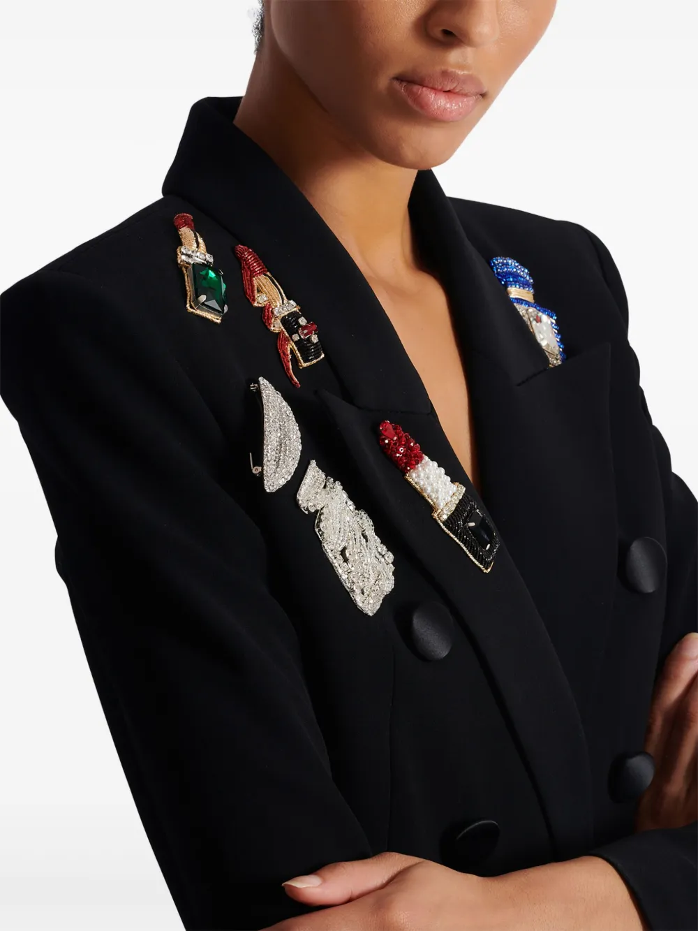 Balmain embroidered patches fitted jacket | Image 7