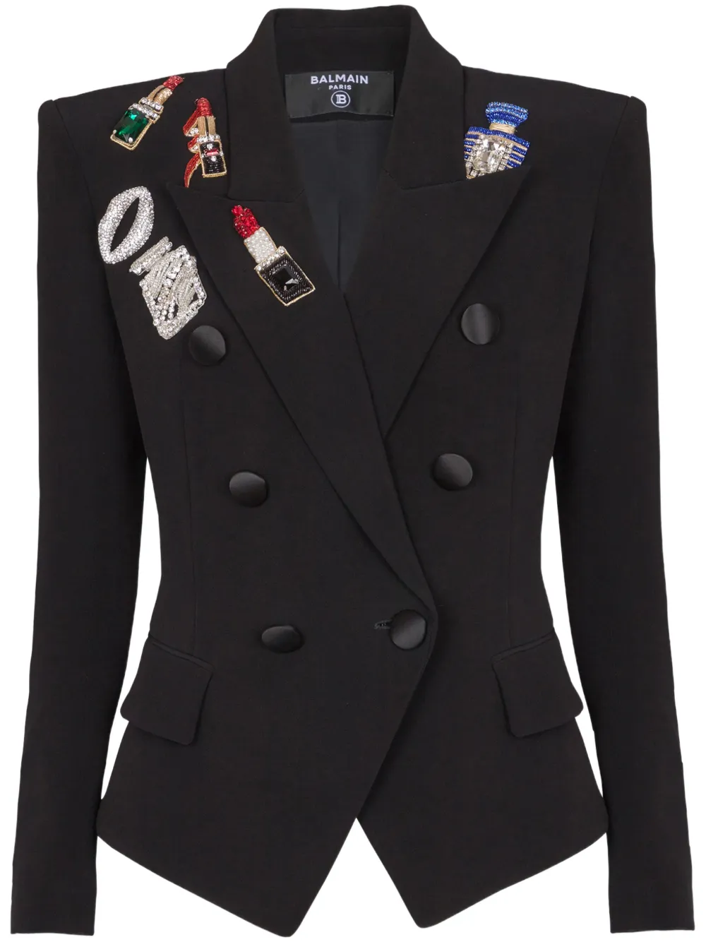 embroidered patches fitted jacket