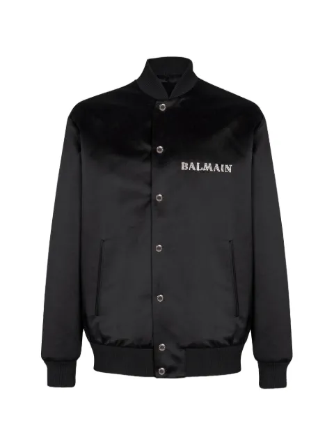 Balmain satin bomber jacket with galaxy embroidery