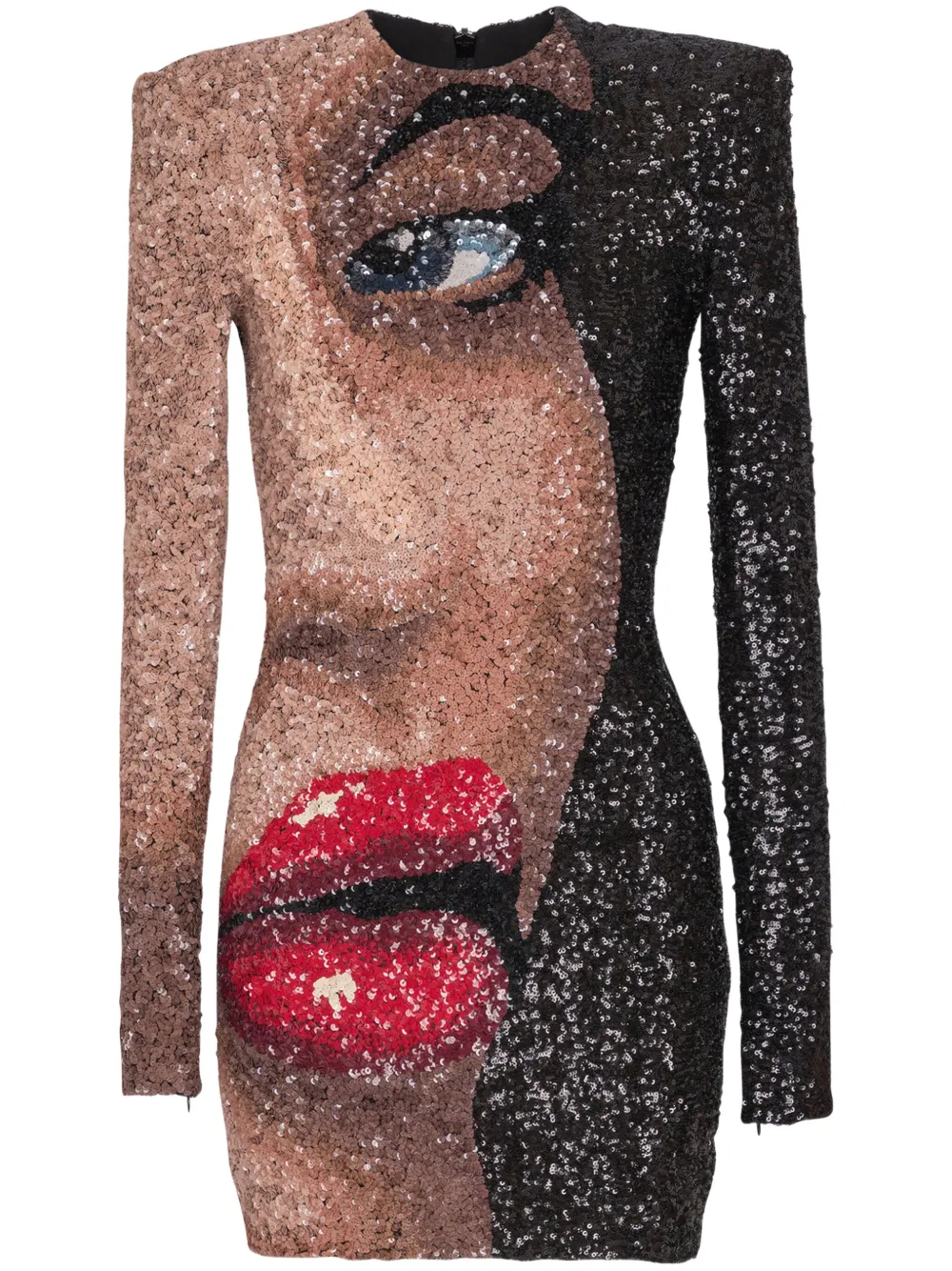 Balmain Partial Face mini-jurk Zwart